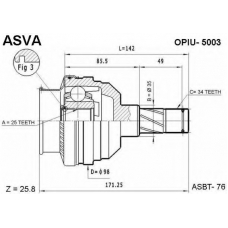 OPIU-5003 ASVA Шарнирный комплект, приводной вал