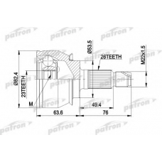 PCV1001 PATRON Шарнирный комплект, приводной вал