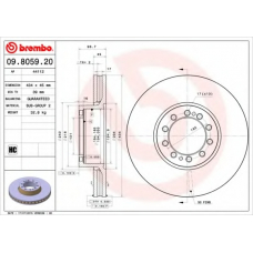 09.8059.20 BREMBO Тормозной диск