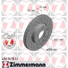 400.3678.52 ZIMMERMANN Тормозной диск