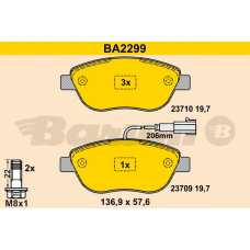 BA2299 BARUM Комплект тормозных колодок, дисковый тормоз