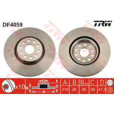 DF4059 TRW Тормозной диск