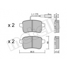 22-0895-0 METELLI Комплект тормозных колодок, дисковый тормоз