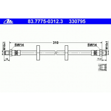83.7775-0312.3 ATE Тормозной шланг