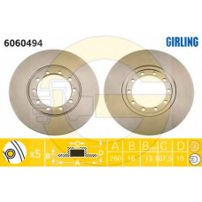 6060494 GIRLING Тормозной диск
