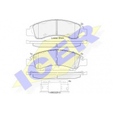 182137 ICER Комплект тормозных колодок, дисковый тормоз