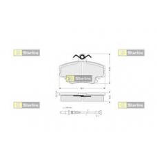 BD S025 STARLINE Комплект тормозных колодок, дисковый тормоз