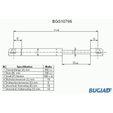 BGS10798 BUGIAD Газовая пружина, крышка багажник