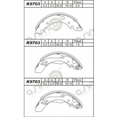 K9703 ASIMCO Комплект тормозных колодок