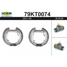 79KT0074 ICER Комплект тормозных колодок