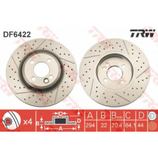 DF6422 TRW Тормозной диск
