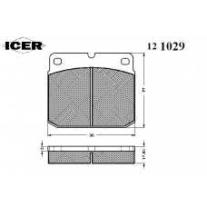 121029 ICER Комплект тормозных колодок, дисковый тормоз
