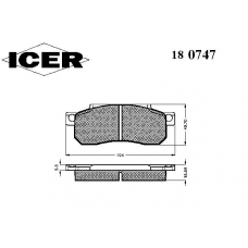 180747 ICER Комплект тормозных колодок, дисковый тормоз