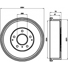 8DT 355 302-121 HELLA PAGID Тормозной барабан