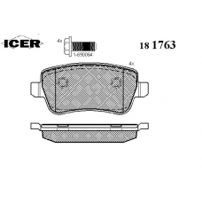 181763 ICER Комплект тормозных колодок, дисковый тормоз