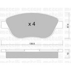 22-0322-1 METELLI Комплект тормозных колодок, дисковый тормоз