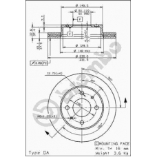 09.6943.10 BREMBO Тормозной диск