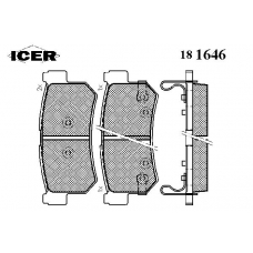 181646 ICER Комплект тормозных колодок, дисковый тормоз