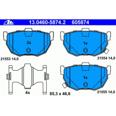 13.0460-5874.2 ATE Комплект тормозных колодок, дисковый тормоз