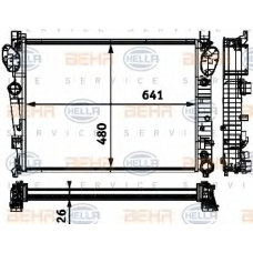 8MK 376 712-594 HELLA Радиатор, охлаждение двигателя