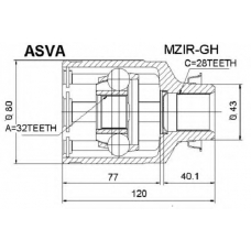 MZIR-GH ASVA Шарнирный комплект, приводной вал