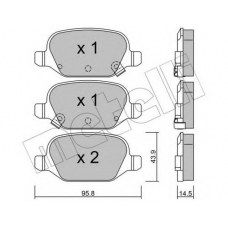 22-0324-5 METELLI Комплект тормозных колодок, дисковый тормоз