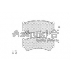 1080-0208J ASHUKI Комплект тормозных колодок, дисковый тормоз