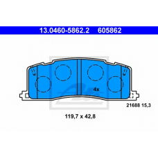 13.0460-5862.2 ATE Комплект тормозных колодок, дисковый тормоз