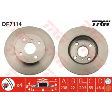 DF7114 TRW Тормозной диск