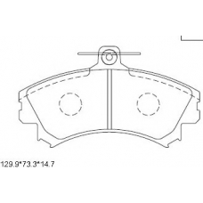 KD4727 ASIMCO Комплект тормозных колодок, дисковый тормоз