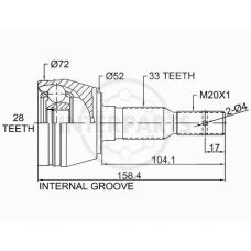 OJ-1416 InterParts Шарнирный комплект, приводной вал