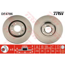 DF4786 TRW Тормозной диск