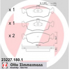 23227.180.1 ZIMMERMANN Комплект тормозных колодок, дисковый тормоз