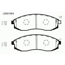 J3601064 NIPPARTS Комплект тормозных колодок, дисковый тормоз
