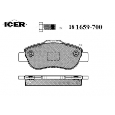 181659-700 ICER Комплект тормозных колодок, дисковый тормоз