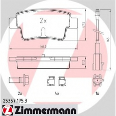 25357.175.3 ZIMMERMANN Комплект тормозных колодок, дисковый тормоз