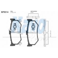 BP-8514 KAVO PARTS Комплект тормозных колодок, дисковый тормоз