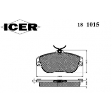 181015 ICER Комплект тормозных колодок, дисковый тормоз