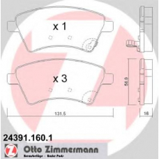 24391.160.1 ZIMMERMANN Комплект тормозных колодок, дисковый тормоз