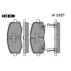 181937 ICER Комплект тормозных колодок, дисковый тормоз