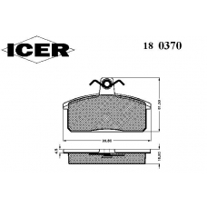 180370 ICER Комплект тормозных колодок, дисковый тормоз