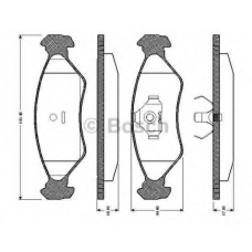 0 986 TB2 610 BOSCH Комплект тормозных колодок, дисковый тормоз