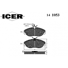141053 ICER Комплект тормозных колодок, дисковый тормоз
