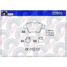 20995 GALFER Комплект тормозных колодок, дисковый тормоз