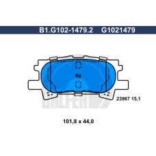 B1.G102-1479.2 GALFER Комплект тормозных колодок, дисковый тормоз