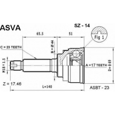 SZ-14 ASVA Шарнирный комплект, приводной вал