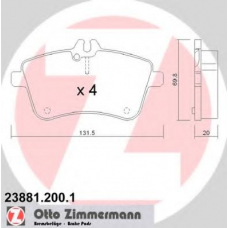 23881.200.1 ZIMMERMANN Комплект тормозных колодок, дисковый тормоз