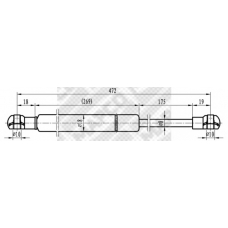 91528 MAPCO Газовая пружина, крышка багажник