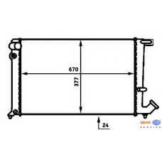 8MK 376 716-591 HELLA Радиатор, охлаждение двигателя