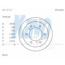 BR-6752 KAVO PARTS Тормозной диск